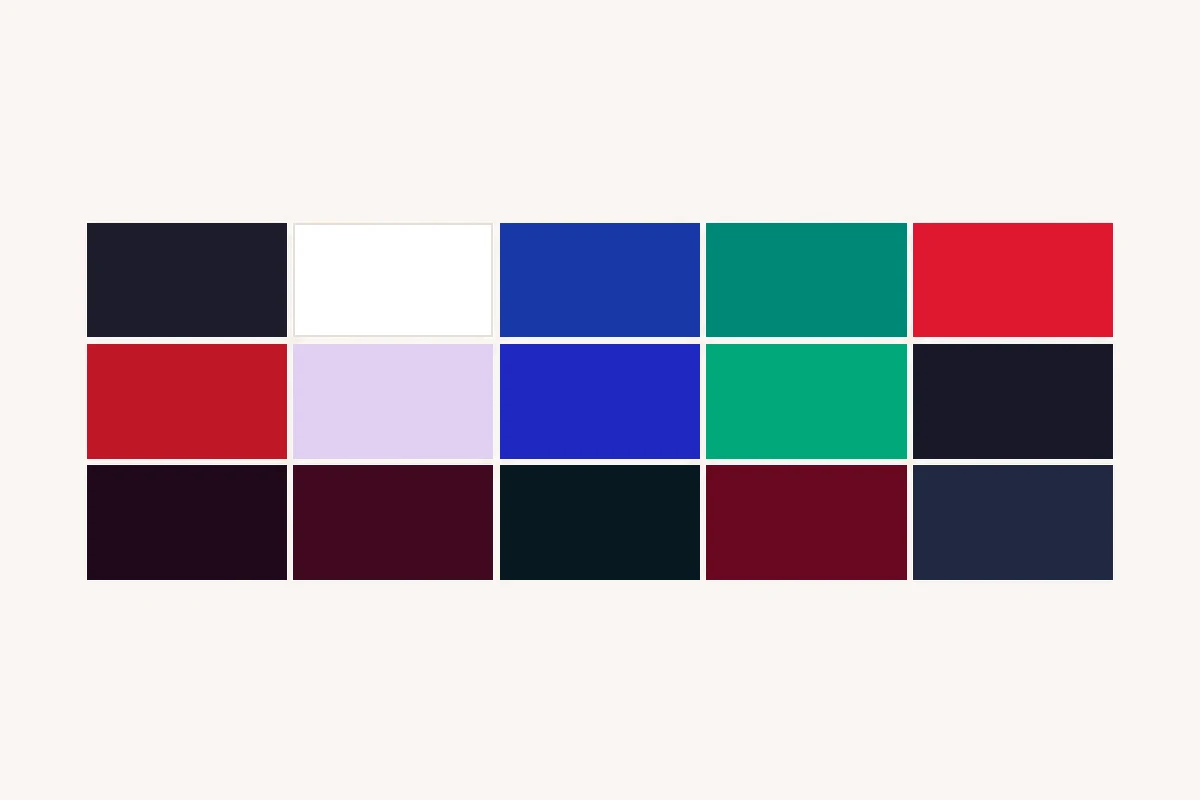 The Winter family color palette — cool, deep, high-contrast swatches